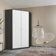 Rauch Celle Matt 117cm 2 Door Corner Wardrobe - Metallic Dark Grey and Alpine White