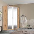 Rauch Celle Matt 117cm 2 Door Corner Wardrobe with Mirror - Artisan Oak and Alpine White