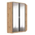 Rauch Celle Matt 117cm 2 Door Corner Wardrobe with Mirror - Artisan Oak and Metallic Dark Grey
