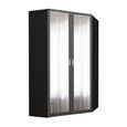 Rauch Celle Matt 117cm 2 Door Corner Wardrobe with Mirror - Metallic Dark Grey