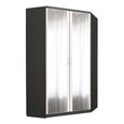 Rauch Celle Matt 117cm 2 Door Corner Wardrobe with Mirror - Metallic Dark Grey and Alpine White