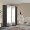 Rauch Celle Matt 117cm 2 Door Corner Wardrobe with Mirror - Metallic Dark Grey and Champagne