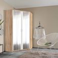 Rauch Celle Matt 117cm 2 Door Corner Wardrobe with Mirror - Sonoma Oak and Alpine White
