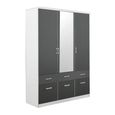 Celle Wardrobe - 136cm - 3 Door - Combi - Alpine White & Metallic Dark Grey