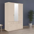 Celle Wardrobe - 136cm - 3 Door - Combi - Champagne