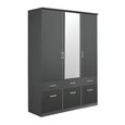 Celle Wardrobe - 136cm - 3 Door - Combi - Metallic Dark Grey