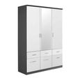Celle Wardrobe - 136cm - 3 Door - Combi - Metallic Dark Grey & Alpine White