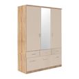 Celle Wardrobe - 136cm - 3 Door - Combi - Sonoma Oak & Champagne