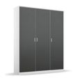 Celle Wardrobe - 136cm - 3 Door - Alpine White & Metallic Dark Grey