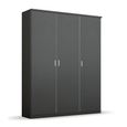 Celle Wardrobe - 136cm - 3 Door - Metallic Dark Grey