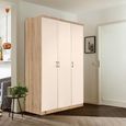 Celle Wardrobe - 136cm - 3 Door - Sonoma Oak & Champagne