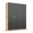 Celle Wardrobe - 136cm - 3 Door - Sonoma Oak & Metallic Dark Grey
