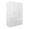 Celle Wardrobe - 136cm - 3 Door - 6 Drawer - Alpine White