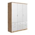 Celle Wardrobe - 136cm - 3 Door - 6 Drawer - Artisan Oak & Alpine White