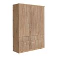 Celle Wardrobe - 136cm - 3 Door - 6 Drawer - Artisan Oak & Sonoma Oak