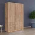 Celle Wardrobe - 136cm - 3 Door - 6 Drawer - Artisan Oak & Sonoma Oak