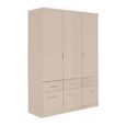 Celle Wardrobe - 136cm - 3 Door - 6 Drawer - Champagne
