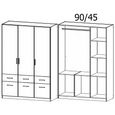 Celle Wardrobe - 136cm - 3 Door - 6 Drawer - Sonoma Oak & Alpine White