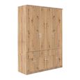 Celle Wardrobe - 136cm - 3 Door - 6 Drawer - Sonoma Oak & Artisan Oak