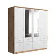Celle Wardrobe - 181cm - 4 Door - Combi - Artisan Oak & Alpine White