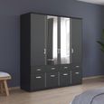 Celle Wardrobe - 181cm - 4 Door - Combi - Metallic Dark Grey
