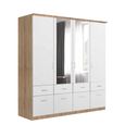 Celle Wardrobe - 181cm - 4 Door - Combi - Sonoma Oak & Alpine White