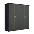 Celle Wardrobe - 181cm - 4 Door - Metallic Dark Grey