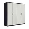 Celle Wardrobe - 181cm - 4 Door - Metallic Dark Grey & Alpine White
