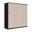 Celle Wardrobe - 181cm - 4 Door - Metallic Dark Grey & Champagne
