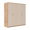 Celle Wardrobe - 181cm - 4 Door - Sonoma Oak & Champagne