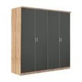Celle Wardrobe - 181cm - 4 Door - Sonoma Oak & Metallic Dark Grey