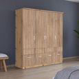 Celle Wardrobe - 181cm - 4 Door - with Drawer - Artisan Oak & Sonoma Oak