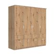Celle Wardrobe - 181cm - 4 Door - with Drawer - Sonoma Oak & Artisan Oak