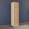 Rauch Celle Matt 47cm 1 LH Door Wardrobe - Champagne and Artisan Oak