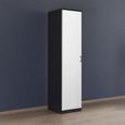 Rauch Celle Matt 47cm 1 LH Door Wardrobe - Metallic Dark Grey and Alpine White