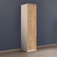 Rauch Celle Matt 47cm 1 LH Door Wardrobe with Drawer - Champagne and Artisan Oak