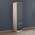 Rauch Celle Matt 47cm 1 LH Door Wardrobe with Drawer - Champagne and Metallic Dark Grey