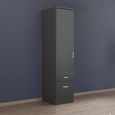 Rauch Celle Matt 47cm 1 LH Door Wardrobe with Drawer - Metallic Dark Grey