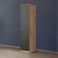 Rauch Celle Matt 47cm 1 RH Door Wardrobe - Artisan Oak and Metallic Dark Grey