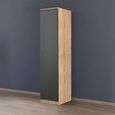 Rauch Celle Matt 47cm 1 RH Door Wardrobe - Sonoma Oak and Metallic Dark Grey