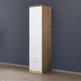 Celle Wardrobe - 47cm - 1 Door - 2 Drawer - Artisan Oak & Alpine White - RH