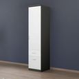 Celle Wardrobe - 47cm - 1 Door - 2 Drawer - Metallic Dark Grey & Alpine White - RH
