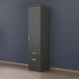 Celle Wardrobe - 47cm - 1 Door - 2 Drawer - Metallic Dark Grey - RH