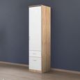 Celle Wardrobe - 47cm - 1 Door - 2 Drawer - Sonoma Oak & Alpine White - RH