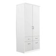 Celle Wardrobe - 91cm - 2 Door - Alpine White - 4 Drawer