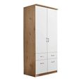 Celle Wardrobe - 91cm - 2 Door - Artisan Oak & Alpine White - 4 Drawer