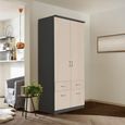 Celle Wardrobe - 91cm - 2 Door - Metallic Dark Grey & Champagne - 4 Drawer
