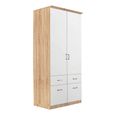 Celle Wardrobe - 91cm - 2 Door - Sonoma Oak & Alpine White - 4 Drawer