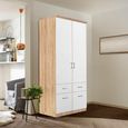 Celle Wardrobe - 91cm - 2 Door - Sonoma Oak & Alpine White - 4 Drawer
