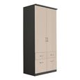 Celle Wardrobe - 91cm - 2 Door - Metallic Dark Grey & Champagne - 4 Drawer & Extras